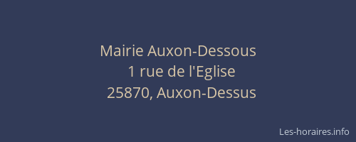 Mairie Auxon-Dessous