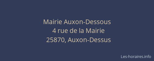 Mairie Auxon-Dessous