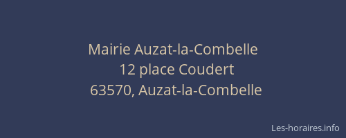 Mairie Auzat-la-Combelle