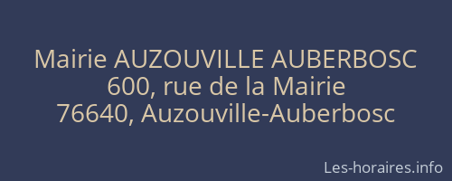Mairie AUZOUVILLE AUBERBOSC