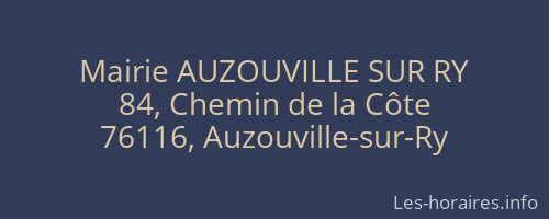 Mairie AUZOUVILLE SUR RY