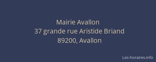 Mairie Avallon