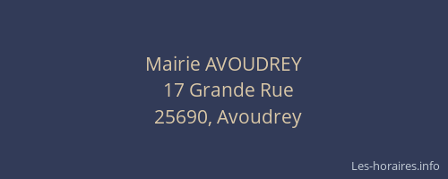 Mairie AVOUDREY