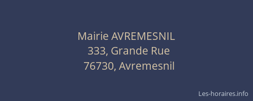 Mairie AVREMESNIL