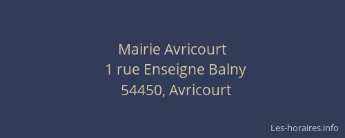 Mairie Avricourt