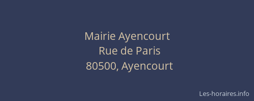 Mairie Ayencourt