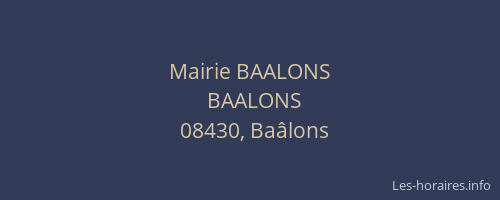 Mairie BAALONS