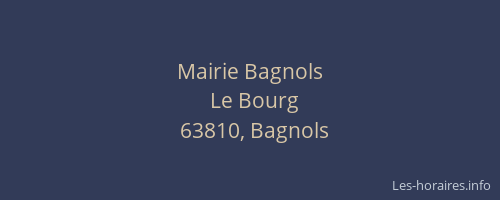 Mairie Bagnols