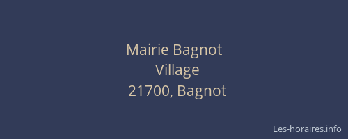 Mairie Bagnot