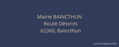Mairie BAINCTHUN