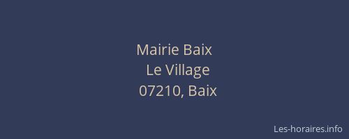 Mairie Baix