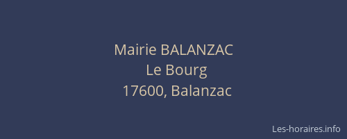 Mairie BALANZAC