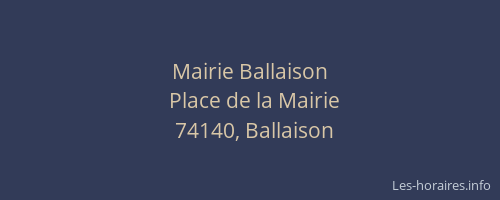 Mairie Ballaison