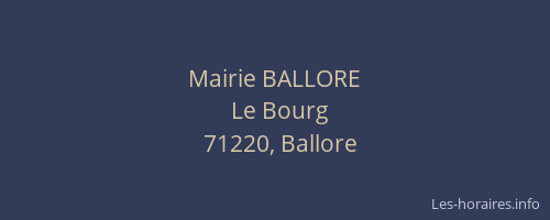 Mairie BALLORE