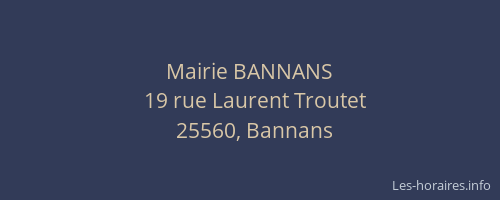 Mairie BANNANS