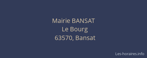 Mairie BANSAT