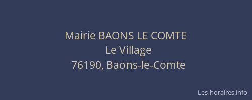Mairie BAONS LE COMTE