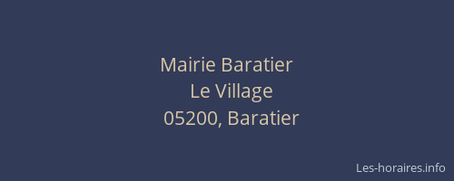 Mairie Baratier