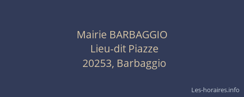 Mairie BARBAGGIO