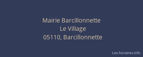 Mairie Barcillonnette