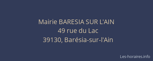Mairie BARESIA SUR L'AIN