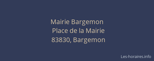 Mairie Bargemon