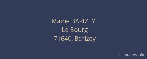 Mairie BARIZEY