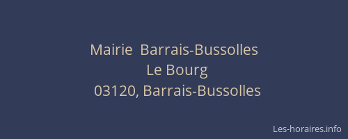 Mairie  Barrais-Bussolles