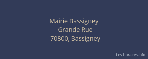Mairie Bassigney