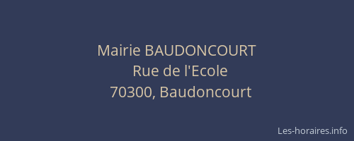 Mairie BAUDONCOURT