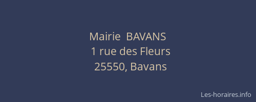 Mairie  BAVANS