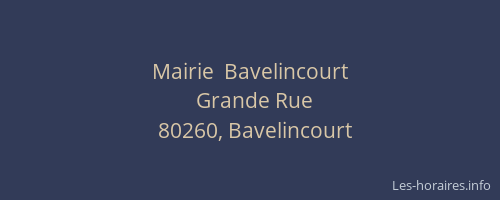 Mairie  Bavelincourt