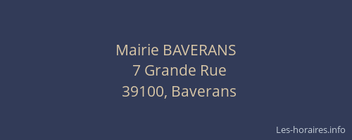 Mairie BAVERANS
