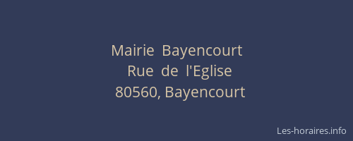 Mairie  Bayencourt