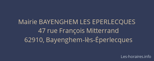 Mairie BAYENGHEM LES EPERLECQUES