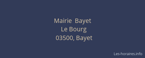 Mairie  Bayet