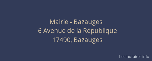 Mairie - Bazauges