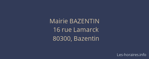 Mairie BAZENTIN