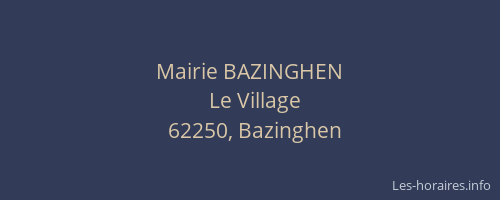 Mairie BAZINGHEN