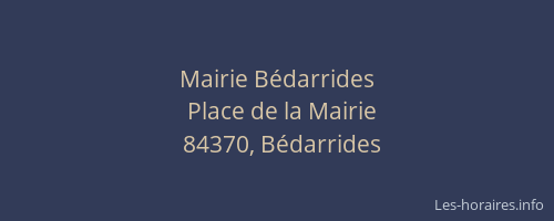 Mairie B&eacute;darrides