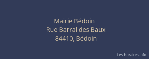 Mairie B&eacute;doin