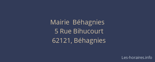 Mairie  B&eacute;hagnies