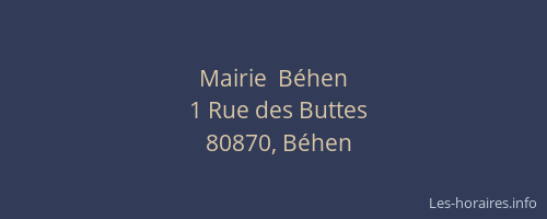 Mairie  B&eacute;hen