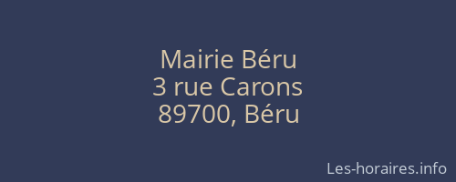 Mairie B&eacute;ru