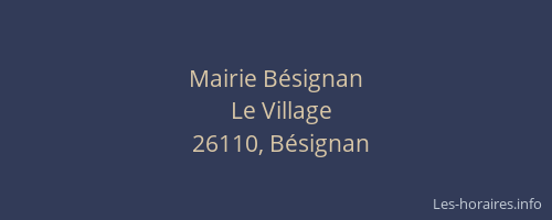 Mairie B&eacute;signan