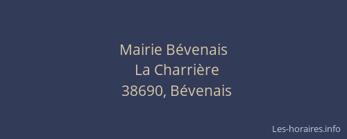 Mairie B&eacute;venais
