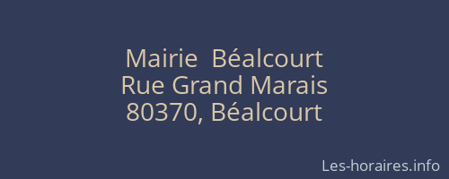 Mairie  Béalcourt