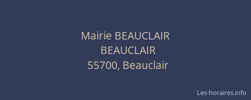 Mairie BEAUCLAIR