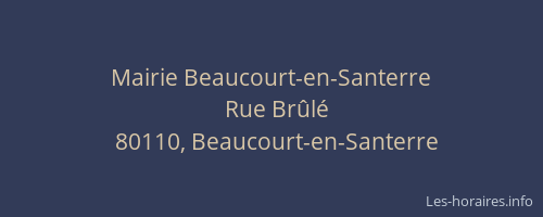 Mairie Beaucourt-en-Santerre