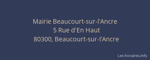 Mairie Beaucourt-sur-l'Ancre